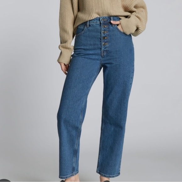 Everlane Way High Button Fly Jean in California Blue - Picture 1 of 13
